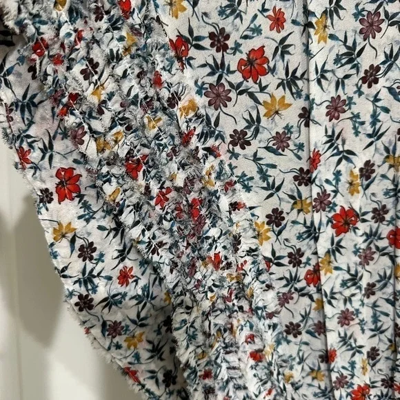 CHLOE Ruffle-trimmed Pleated Floral-print Georgette Mini Dress In Ivory …